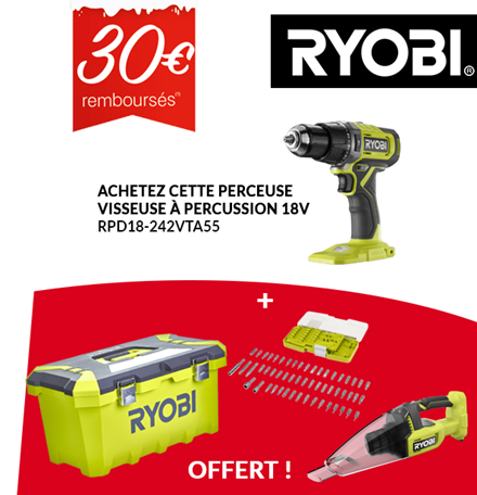 PERCEUSE VISSEUSE A PERCUSSION 18V ONE+ RYOBI – RPD18-242VTA55