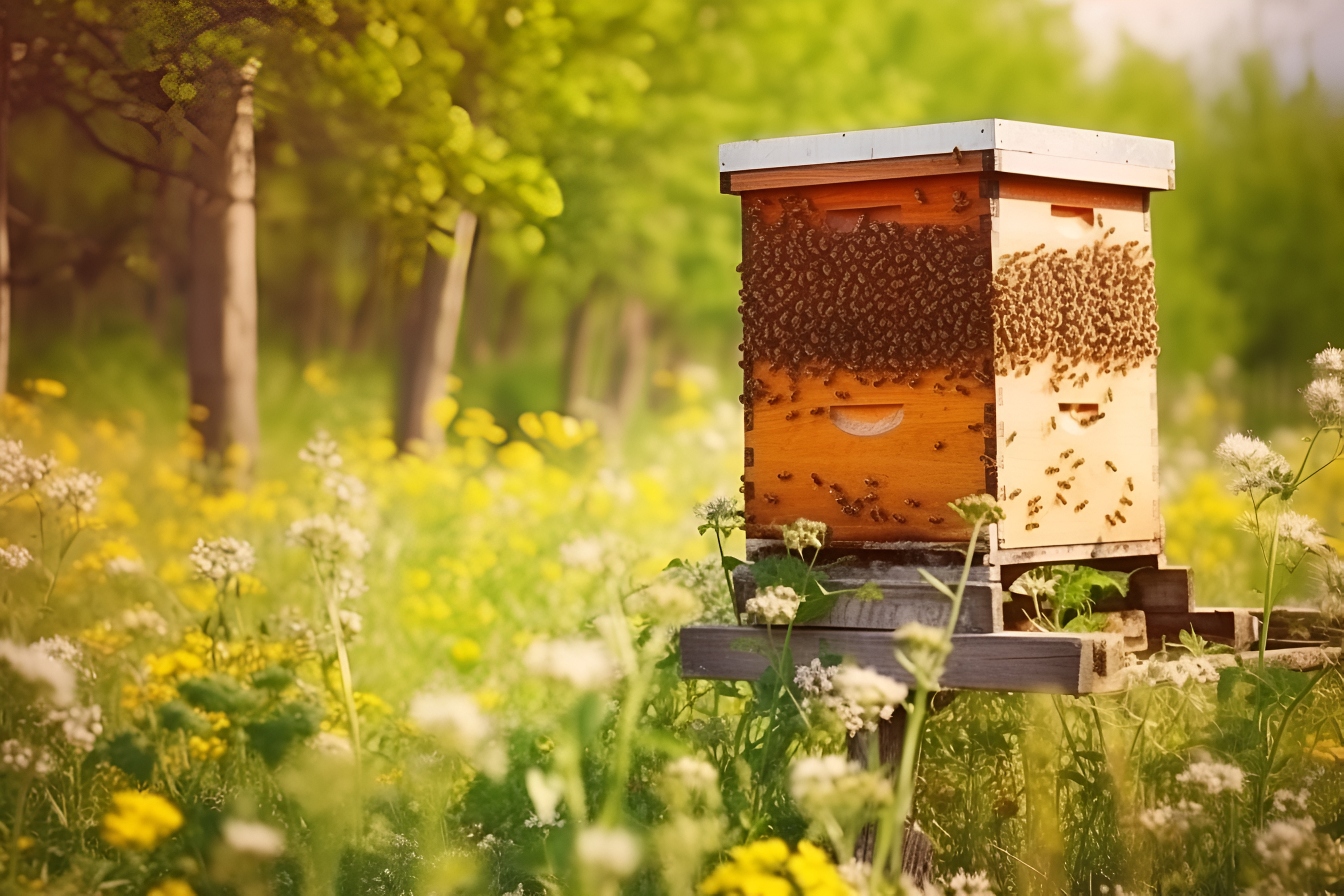 abeilles et leur ruche